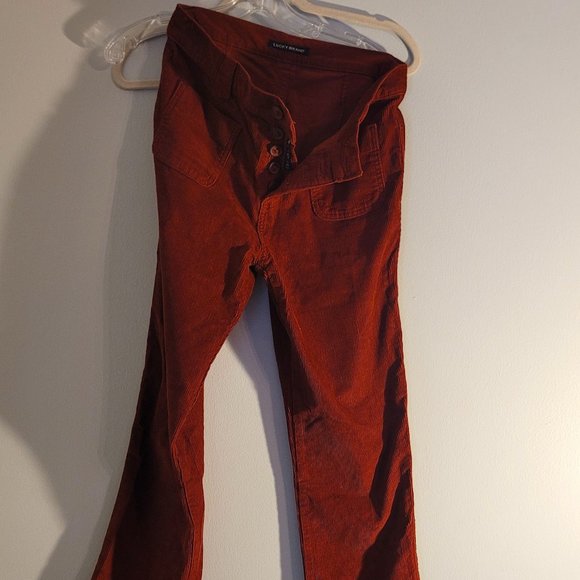 Retro Corduroy Wide Leg Burnt Orange Pants Size 4, like new - Picture 4 of 4